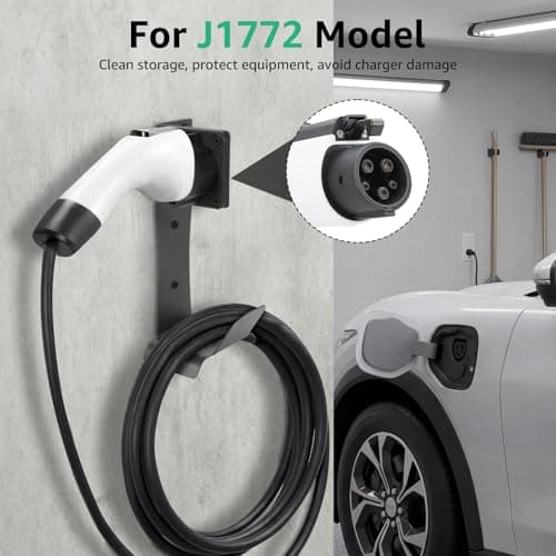 Ghshanog EV Charging Cable Holder, Wall Mount Plug Organizer, Stainless Steel Electric Vehicle Charger Bracket for Home Daily Commuting Adventure Vehicle Road Trip Travel Work Driver — view 3