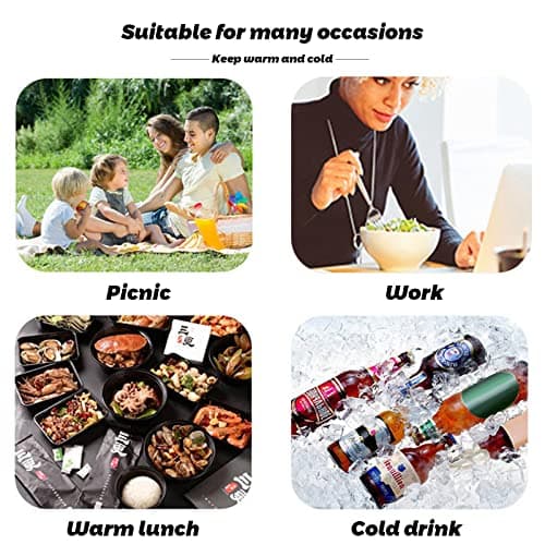 OTKARXUS Insulated Lunch Bag for Women,Portable Waterproof Lunch Box Cooler Bag with Daisy Pattern Transparent Pocket,Lunch Bag for Adults Girls Kids School Work Picnic Travel (A Purple) — view 6