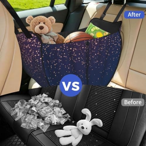 Alliya Navy Blue Sky And Stars Car Seat Organizer Miscellaneous Sorting Bag Seat Backrest Bag — view 6