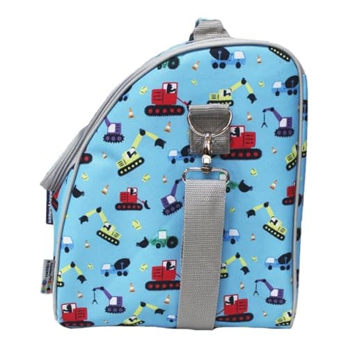 Tiddler Cooler Bag | Extra Large Insulated & Double Zipped | Carry Handle & Padded Shoulder Strap (Diggers & Lorries) — view 3