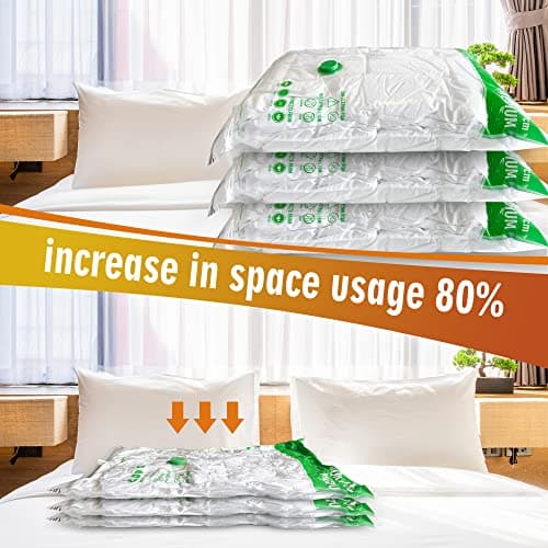 STORAGE MASTER Space Saver Bags for Travel and Home Reusable Vacuum Storage Bags Save 80% More Storage Space Work with Vacuum Cleaner (9 Medium, No Pump Included) — view 5
