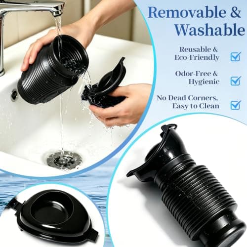 Topcloud Shrinkable Urinal, 2 Pack 750ml Male Female Portable Mobile Toilet Potty Pee Urine Bottle, Reusable Emergency Urinal for Camping Car Travel Traffic Jam and Queuing — view 3