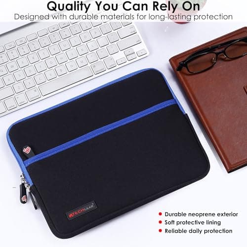 TECHGEAR Universal Neoprene Padded Sleeve Case for 9-11" Tablets: iPad Pro/Air 11", iPad A16 10.9", iPad 10.2", Samsung Tab A11 Plus A9+ S10 Lite S9 FE, Lenovo Tab M10 - Shockproof Zipped Pouch — view 6