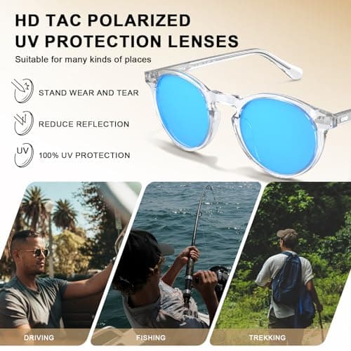 CARFIA Mens Sunglasses Polarised Vintage Eyewear UV400 Protection CA5288L — view 5