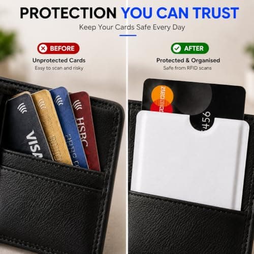 ASPIRE UK 5 x RFID Blocking Sleeves for Credit Debit and ID Cards Contactless Protection Aluminium Anti Scan Wallet Purse Card Protector Slim Security Sleeves for Everyday Use Travel — view 4