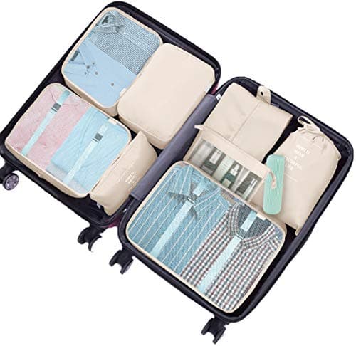 Packing Cubes for Suitcase,Geediar 9 PCS Travel Luggage Packing Organizers Waterproof Travel Essentials Bag Clothes Shoes Cosmetics Toiletries Storage Bags(c-Beige)… — view 2