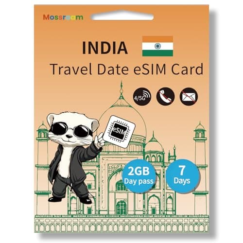 India Travel eSIM - 2GB 5G/4G LTE Data,7 Days - Instant Activation,No Roaming Fees - Prepaid Plan for Tourists & Business Travelers