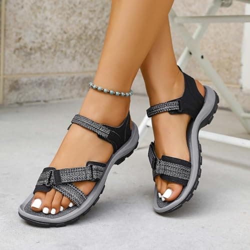 Generisch Versatile sandals in large sizes, sporty beach sandals for everyday use. Summer sandals, black, 38 EU 3X-Schmal — view 2