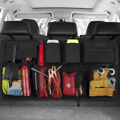 Fifth Gear Hanging Car Boot Storage Organiser Multi Pocket Trunk Back Seat Children's Travel Storage Waterproof Durable Foldable Cargo Net with 8 Pockets — view 2