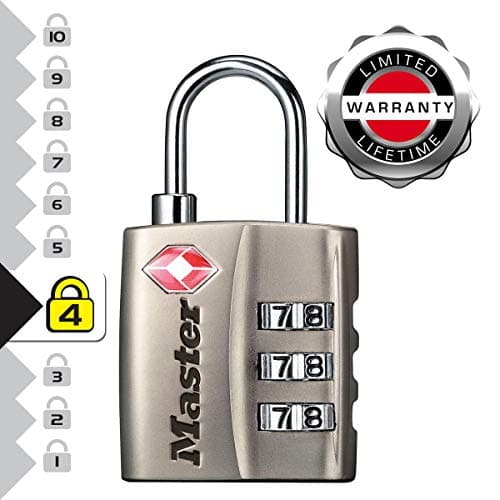 Master Lock 4680EURDNKL Combination Travel Padlock TSA Certified, Grey, 5,5 x 3 x 2,6 cm — view 3