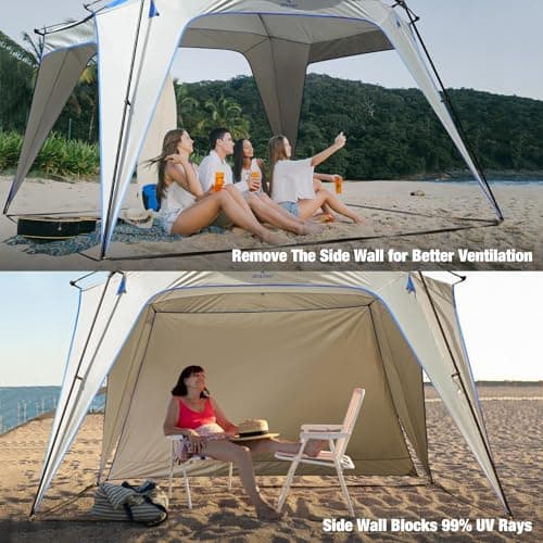 REDCAMP 3.2x3.2m Event Shelter with Side, Waterproof Tent Shelter，Blue — view 6