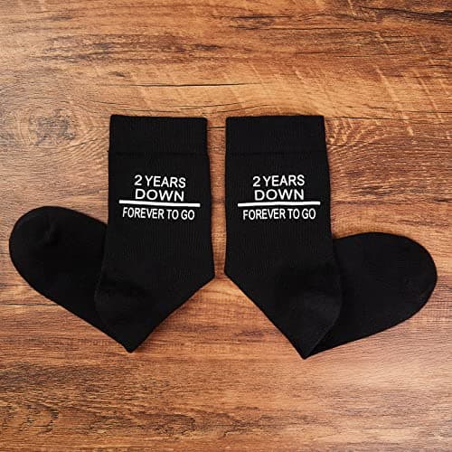 Poshzone 2nd Wedding Anniversary Socks - 2 Years Down, Forever to Go - Cotton Anniversary — view 4