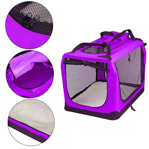 Petbarn Portable Soft Fabric Pet Carrier Folding Dog Cat Puppy Travel Transport Bag (Small, Purple) — view 2
