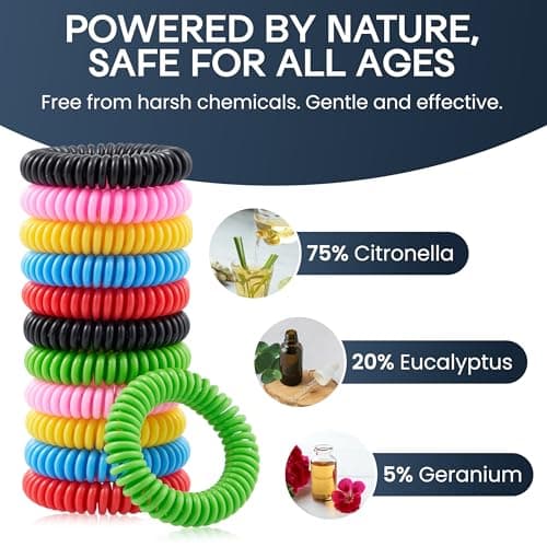 Tanness 12 Pack Mosquito Repellent Bracelet – Non-Toxic DEET-Free Bug & Insect Repellent Bands, Waterproof Mosquito Bands, Bracelets, Travel & Holiday Essentials for Kids & Adults — view 3