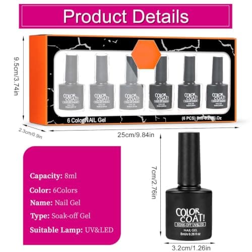 Gel Polishing Set 6 Color Quick Dry Long Lasting Paint Set — view 6