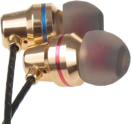 Earphones 3.5mm Aux Jack Wired In-Ear Headphones with Microphone, Strong Bass Soft Earbuds Tips Plug In Noise Cancelling Stereo Wired Earphones Compatible with I-Phone Samsung Android (Gold) — view 6