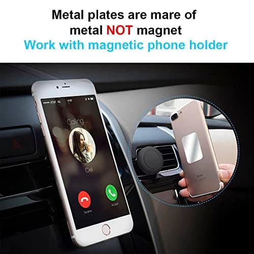 AJOXEL Metal Plate for Phone, [10 Pack] Replacement Mount Metal Plates Kits with Adhesive Universal for All Magnetic Car Phone Holder Cradle Magnet Car Mount, (4 Rectangular and 6 Round), Silver — view 5