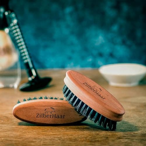 ZilberHaar Pocket Beard Brush - Small Soft Boar Bristle Beard Brush for Men - Travel Size Mens Beard Brush - Straightens & Promotes Beard Growth, Works with Beard Oil & Styling Balm to Soften Beard — view 5