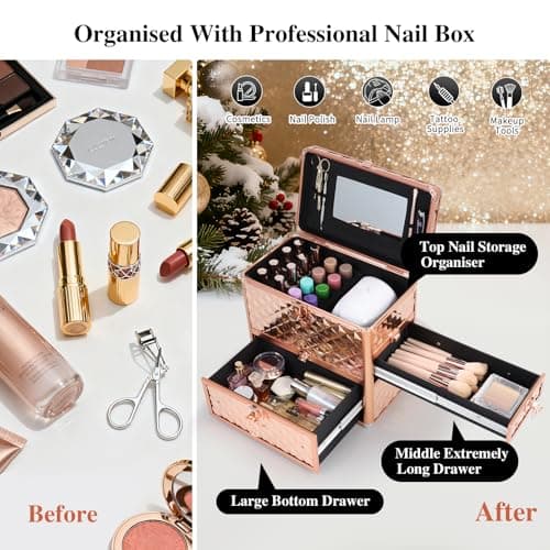 Large Vanity Case Makeup Box Nail Technician Case Nail Polish Organiser — view 2