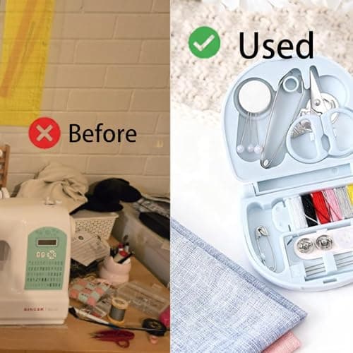 2 PCS Mini Travel Sewing Kit, Portable Emergency Pocket Sewing Kit with Needles, Threads, Scissors, Buttons, Tweezers, Needle Threader, Compact DIY Repair Set for Clothes, Accessories, Beginners, — view 6