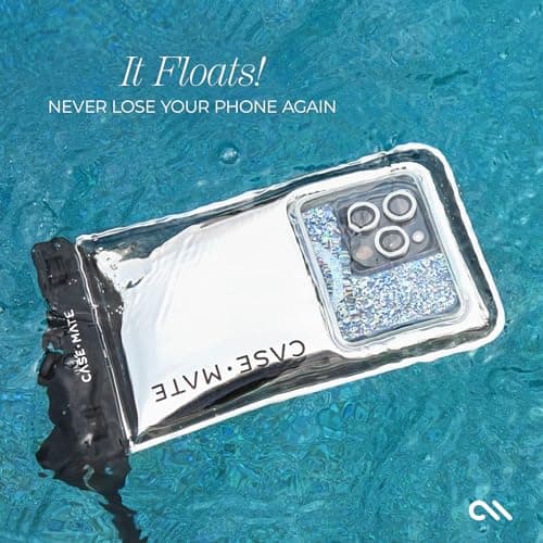 Case-Mate IP68 Waterproof Phone Pouch - Travel Beach Cruise Ship Essentials - Floating Waterproof Phone Case with Crossbody Lanyard for iPhone 16 Pro Max/15 Pro Max/14 Pro/13/12/S24 - Silver Chrome — view 6