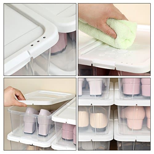 SONGMICS Shoe Boxes with Lids, Set of 12, Stackable Shoe Organiser — view 6