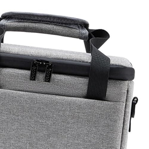 AsrMyjcx Projector Bag Hard Carrying Case Sturdy Portable Double Zipper with Handle Travel Carrying Case Home Theater Video Projector, Grey — view 6