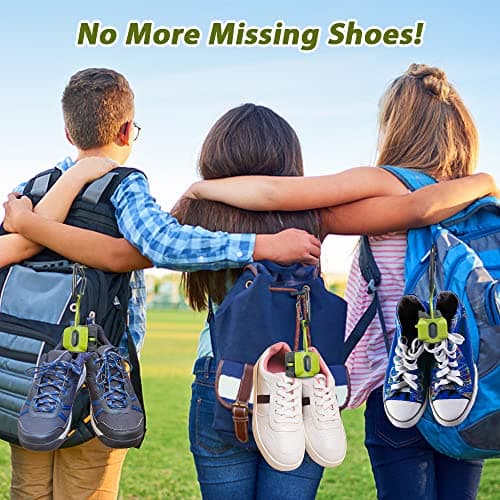 QUENTAI Shoes Clips For Backpack, Shoes Hanger, Home Shoe Storage Space Saver, Plastic Clip, Blue, M — view 4