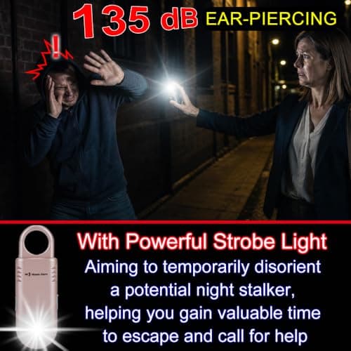 Rechargeable 135dB Personal Alarm - Ultra Bright Torchlight & Strobe Light — view 3