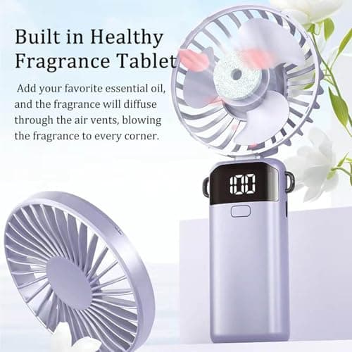 Somnr 2-Pack Handheld Fan Rechargeable, Handheld/Neck/Desk 3 in 1 Mini Fan — view 5
