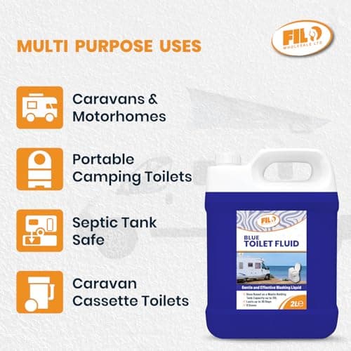 Filo Blue Toilet Fluid 2L – Eco friendly Waste Holding Tank Cleaner for Caravan, Motorhomes, Campervans - Odour Control - Chemical Liquid for Camping/Portable Toilets. — view 6