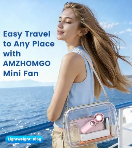 Portable Handheld Fan, 4000mAh High Speed Hand Held Turbo Fan (16800RPM) with Ice Cooler,120 Wind Gear, 90°Foldable, Up to 22 Hrs, Rechargeable USB Face Fan for Travel,Outdoor,Home,Office (Pink) — view 6