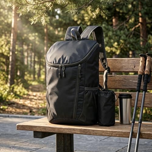 NWDEY Lightweight Foldable Backpack, Waterproof Small Rucksack with Flip Top Main Compartment, 160g Packable Casual Daypack for Men Women Kids, Perfect for Hiking Camping Travel Cycling (Black) — view 5