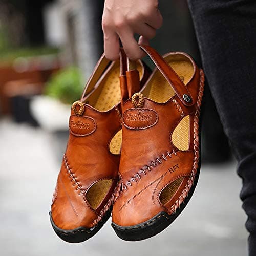 Summer Casual Adjustable Strap Shoes Walking Beach Travel Sandal Slipper Brown , 8 UK =41 EU — view 3