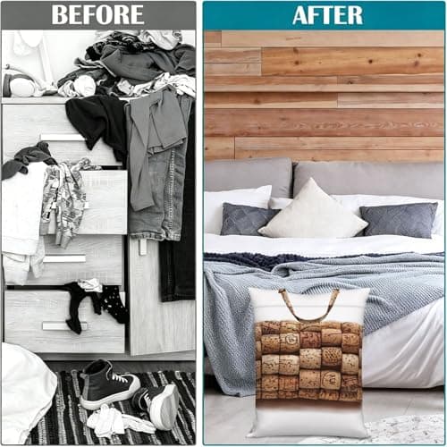 Large Travel Laundry Bags,Wine cork Print with Handle Foldable Laundry Bag for Holidays Gym Swimming and Family Trips, 1Pcs — view 4