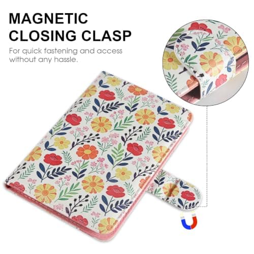 HoYiXi Universal Case For 6 inch eReader,Compatible with Kindle/Kobo Clara HD/Kobo Clara 2E/Paperwhite/PocketBook/Tolino eReader,with HandStrap/Kickstand, Cover Case for 6'' eReaders,Floral — view 3