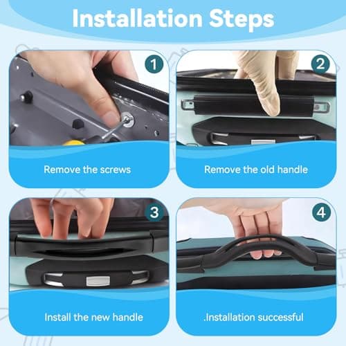 Plplaaoo Luggage Handle Replacement, 23.3cm (9.2in) Plastic Pull Handle Grip Replacement with Brackets, Suitcase Handle Replacement for Travel Case Repair, Spare Suitcase Handles & Grip — view 4