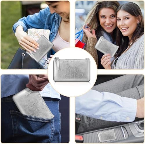 Small Coin Purses for Women, Pu Leather Women Wallet, Pu Leather Wallet with Zipper, Simple, Stylish, Waterproof and Portable, for Womon Girl (Silver) — view 6