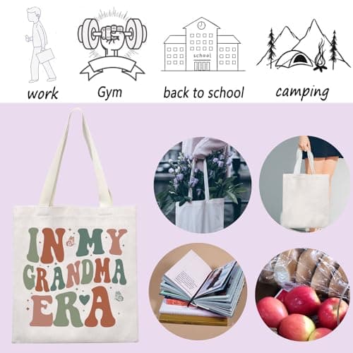 TSOTMO Grandma Gift In My Grandma Era Tote Bag Mother’s Day Gift Grandma To Be Shoulder Bag Grandmother Gift (GRANDMA ERA) — view 5