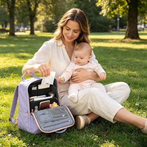 Backpack Insert Felt Inner Bag Large Compartment Case — view 3