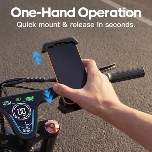 Wallke Motorcycle Phone Mount w/Dual Vibration Dampener & Anti-Theft Lock, Anti-Shake Bike Phone Holder, 360° Rotate Handlebar Ebike Phone Holder for Scooter Dirt Bike ATV, Fit 4.7-7” All Smartphone — view 5