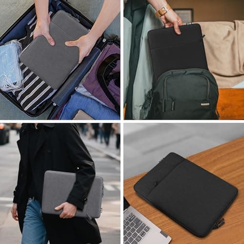 ZYB Waterproof Shockproof Laptop Sleeve 15.6 Inch Protective Case with Accessory Bag,Laptop Case 15.6 Inch for 15'' Notebook Lenovo ThinkPad IdeaPad HP Dell Acer ASUS Chromebook Mac Pro 16 15,Black — view 6