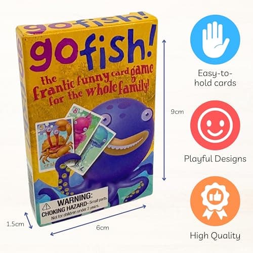 House of Marbles Go Fish Card Game for Children & Families, 36 FSC-Certified Illustrated Undersea Cards, Classic Matching Game for 2 Players, Educational Travel Game — view 6