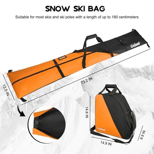 Goloni Ski Bag and Boot Bag Combo,Ski Bags for Air Travel,Water- resistant Snowboard Bag Fits for Skis Up to 180 CM and Boots Up To Size US13 — view 4