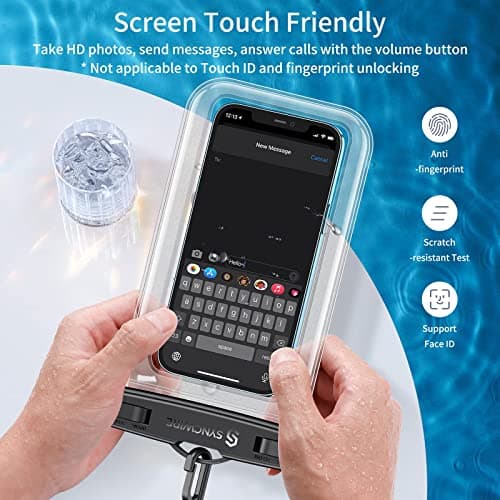 SYNCWIRE Pack of 2 Waterproof Smartphone Case IPX8 Touch Sensitive Waterproof Portable Pouch for iPhone 13 Pro Max 12 Mini 11 XR 8 Plus 7 SE 2020, Huawei Sumsung etc. — view 4