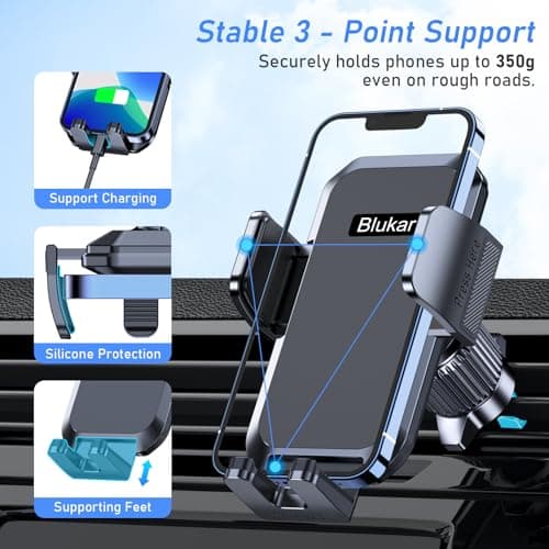 Blukar Car Phone Holder, Air Vent Car Phone Mount Cradle for 360° Rotation — view 4
