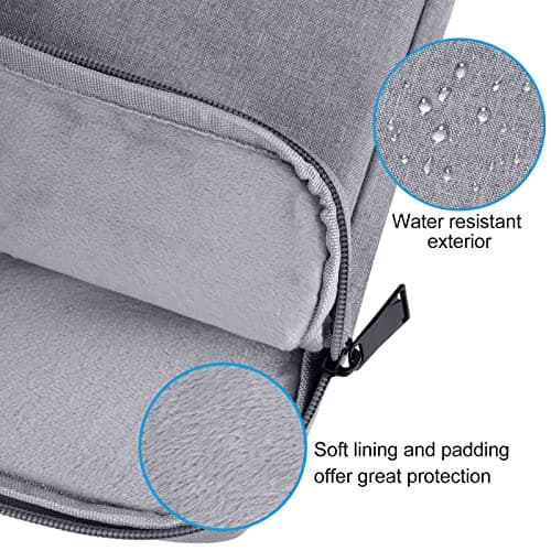 Boojarr 13.3 Inch Laptop Sleeve Compatible with 13 Inch MacBook Air/Pro, 14 Inch MacBook Pro, 14 Inch Notebook Computer Waterproof Shock Resistant Bag Tablet iPad Carrying Case, Grey — view 4