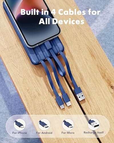Charmast 22.5W Fast Charging Power Bank, 4 Cables Portable Charger 20000mAh — view 2