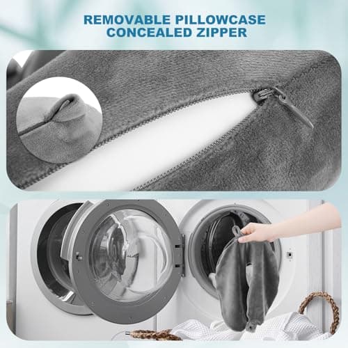 Cirorld Inflatable Travel Pillow, Blow up Neck Pillow for Travel, Lightweight Inflatable Travel Pillow for Airplane with Eye Mask and Earplugs—Travel Essentials for Flying, Grey — view 4