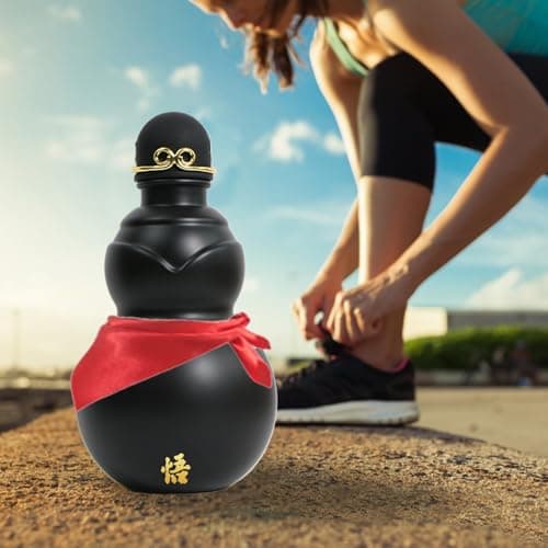 Tktouci Chinese Gourd Bottle - 900ml Chinese Drinking Jug,Camping Wine Flask,for Outdoor Enthusiasts Gardeners Hiking Camping Trips Picnics Beach Gym Daily Commute Gardening Collectors — view 3